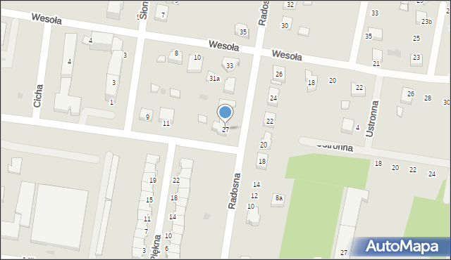 Poddębice, Radosna, 27, mapa Poddębice