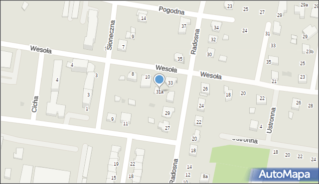 Poddębice, Radosna, 31a, mapa Poddębice