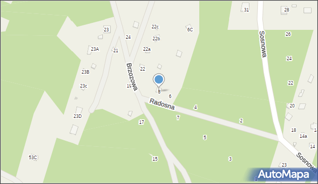 Poddębie, Radosna, 8, mapa Poddębie
