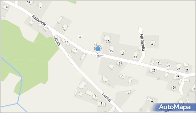 Podłęże, Radosna, 16, mapa Podłęże