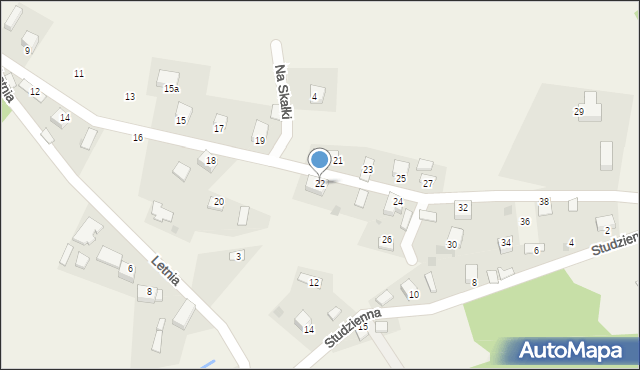 Podłęże, Radosna, 22, mapa Podłęże