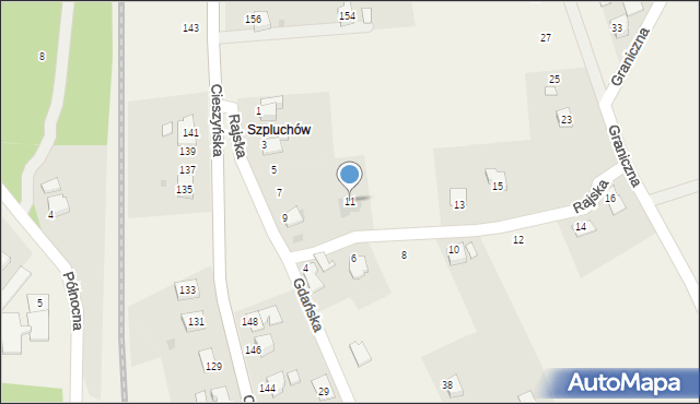 Pogwizdów, Rajska, 11, mapa Pogwizdów