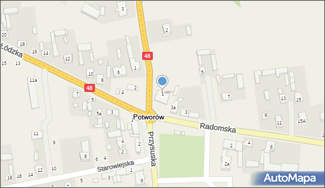 Potworów, Radomska, 1, mapa Potworów