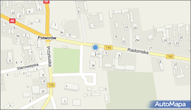 Potworów, Radomska, 2, mapa Potworów