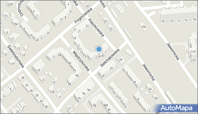 Poznań, Raszkowska, 5, mapa Poznania