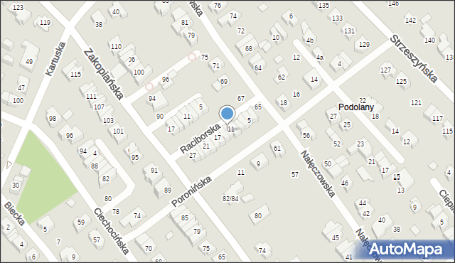 Poznań, Raciborska, 13, mapa Poznania