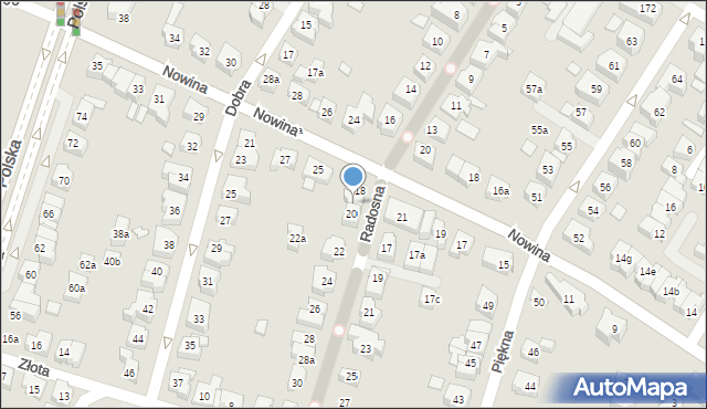 Poznań, Radosna, 18a, mapa Poznania