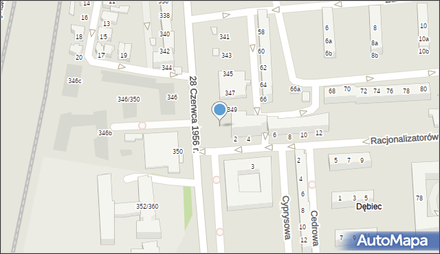 Poznań, Racjonalizatorów, 2a, mapa Poznania