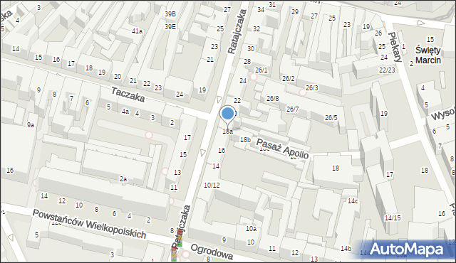 Poznań, Ratajczaka Franciszka, 18a, mapa Poznania