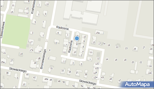 Pruszcz Gdański, Radosna, 6, mapa Pruszcz Gdański
