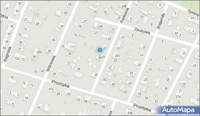 Pruszków, Radosna, 24, mapa Pruszków