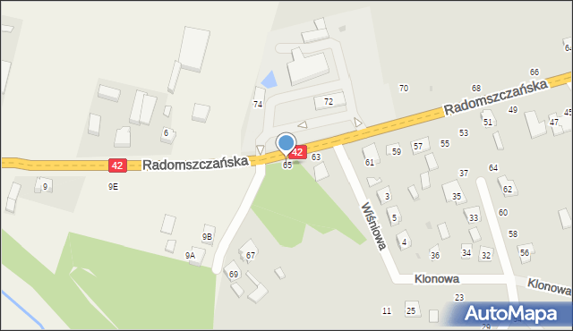 Przedbórz, Radomszczańska, 65, mapa Przedbórz