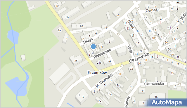 Przemków, Ratuszowa, 2/3, mapa Przemków