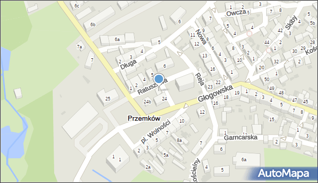 Przemków, Ratuszowa, 7, mapa Przemków