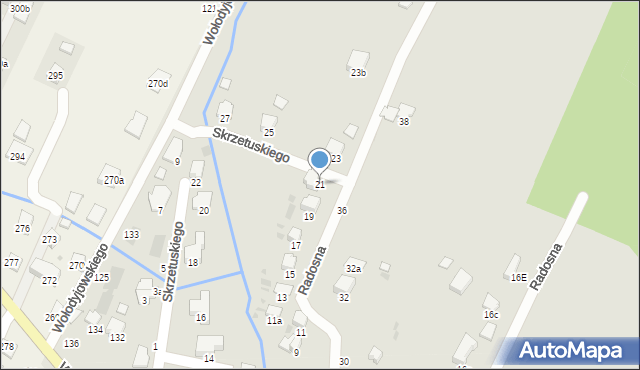 Przemyśl, Radosna, 21, mapa Przemyśla