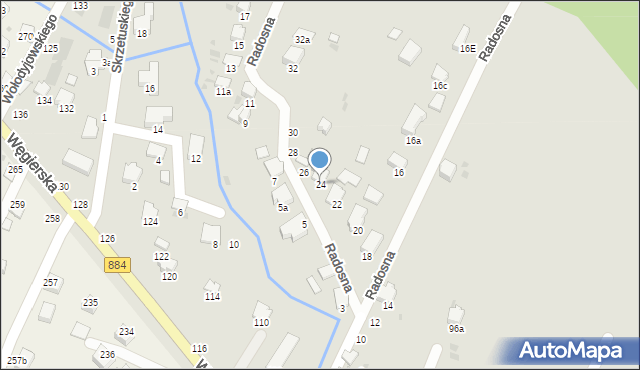 Przemyśl, Radosna, 24, mapa Przemyśla