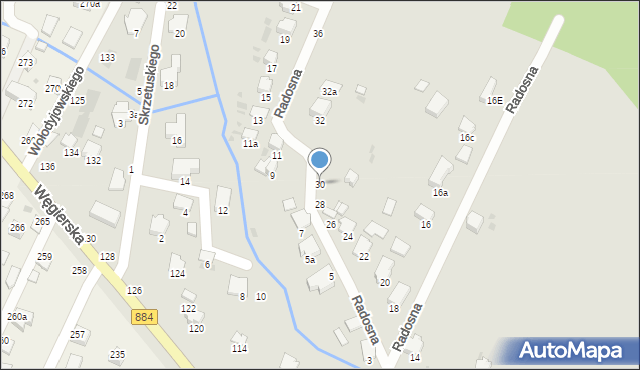 Przemyśl, Radosna, 30, mapa Przemyśla