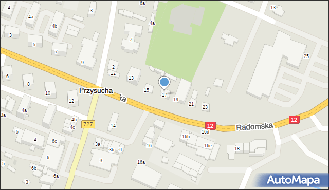 Przysucha, Radomska, 17, mapa Przysucha