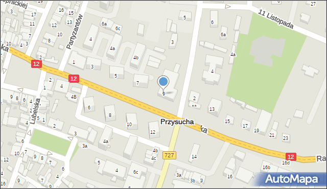 Przysucha, Radomska, 9, mapa Przysucha