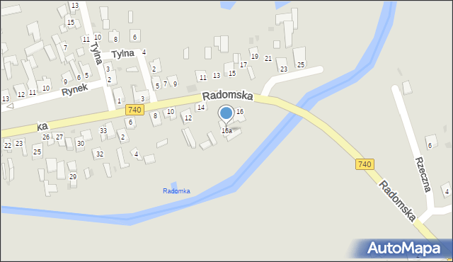 Przytyk, Radomska, 16a, mapa Przytyk