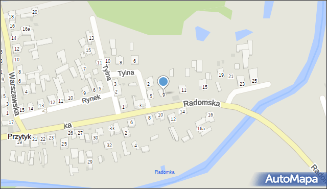 Przytyk, Radomska, 9, mapa Przytyk