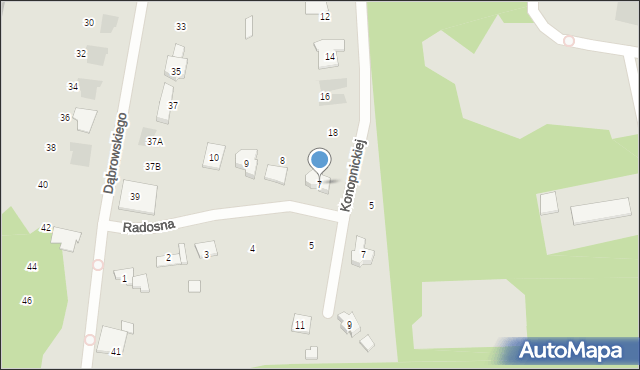 Puszczykowo, Radosna, 7, mapa Puszczykowo