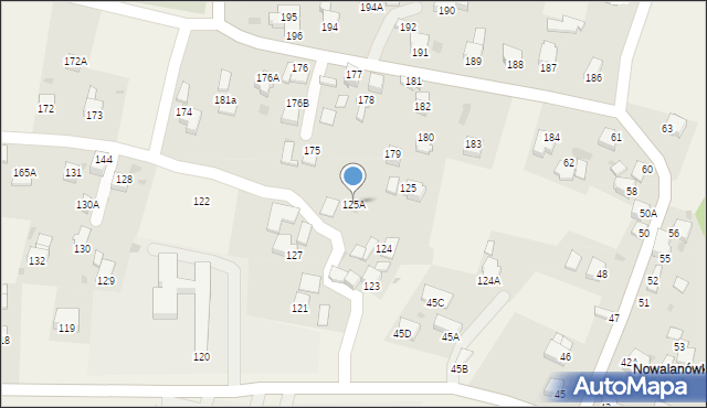 Raba Wyżna, Raba Wyżna, 125A, mapa Raba Wyżna