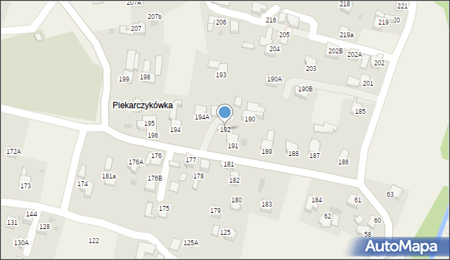 Raba Wyżna, Raba Wyżna, 192, mapa Raba Wyżna