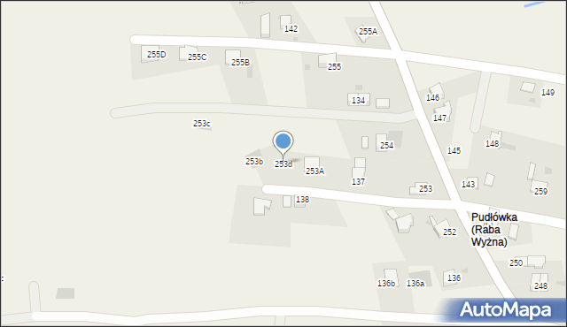 Raba Wyżna, Raba Wyżna, 253d, mapa Raba Wyżna