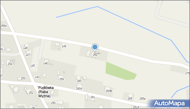Raba Wyżna, Raba Wyżna, 262, mapa Raba Wyżna