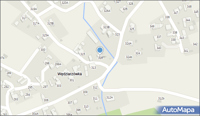 Raba Wyżna, Raba Wyżna, 316, mapa Raba Wyżna