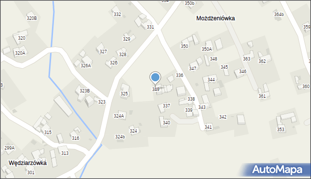 Raba Wyżna, Raba Wyżna, 349, mapa Raba Wyżna