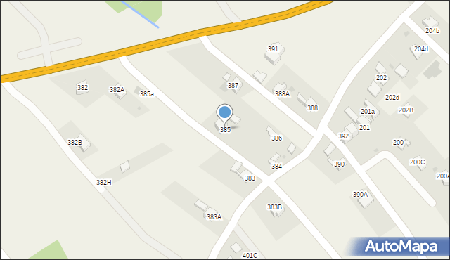 Raba Wyżna, Raba Wyżna, 385, mapa Raba Wyżna