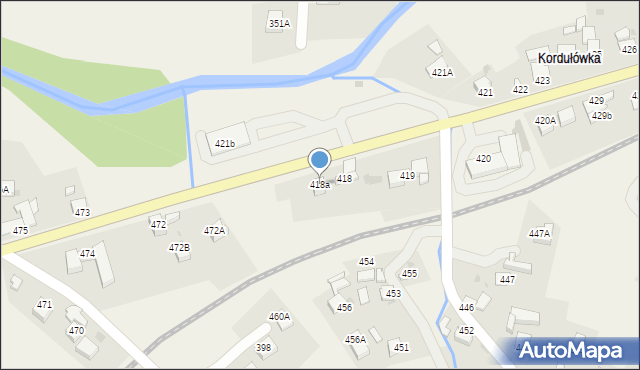 Raba Wyżna, Raba Wyżna, 418a, mapa Raba Wyżna