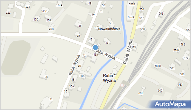 Raba Wyżna, Raba Wyżna, 41a, mapa Raba Wyżna