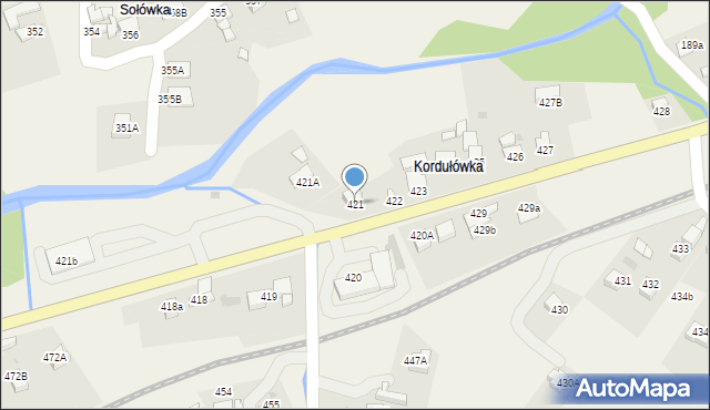 Raba Wyżna, Raba Wyżna, 421, mapa Raba Wyżna