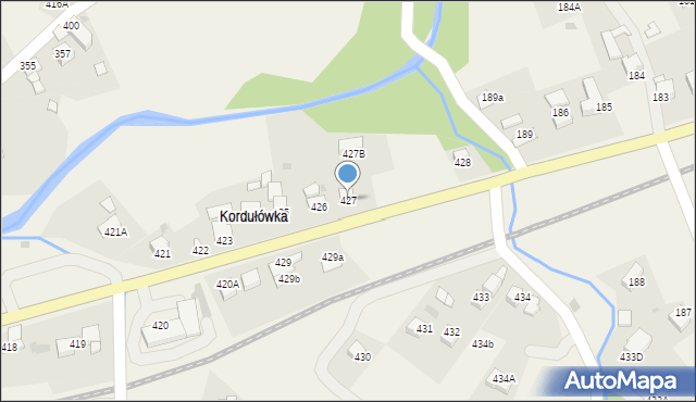 Raba Wyżna, Raba Wyżna, 427, mapa Raba Wyżna