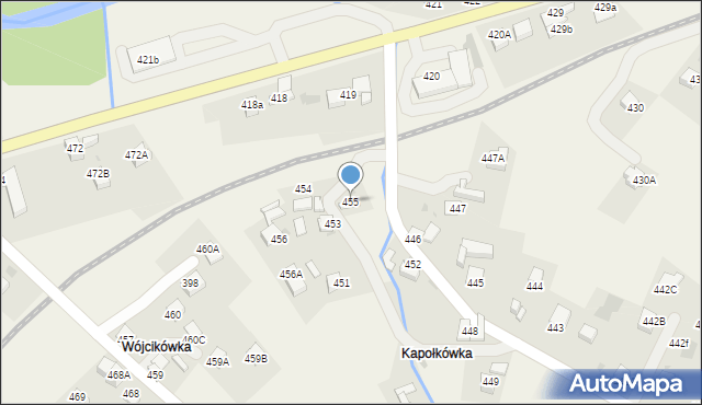 Raba Wyżna, Raba Wyżna, 455, mapa Raba Wyżna