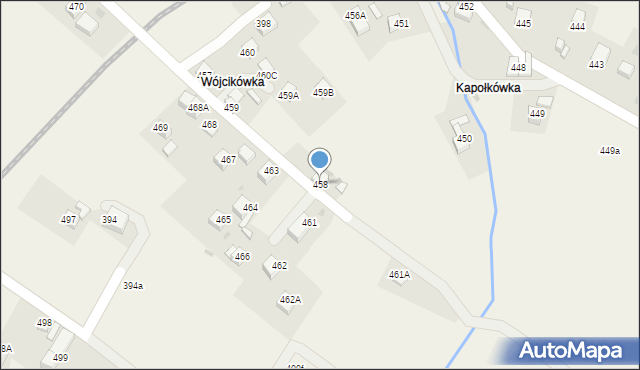 Raba Wyżna, Raba Wyżna, 458, mapa Raba Wyżna