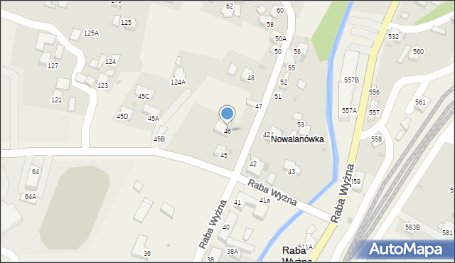 Raba Wyżna, Raba Wyżna, 46, mapa Raba Wyżna