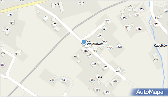 Raba Wyżna, Raba Wyżna, 468B, mapa Raba Wyżna