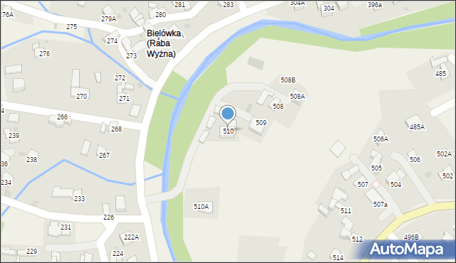 Raba Wyżna, Raba Wyżna, 510, mapa Raba Wyżna