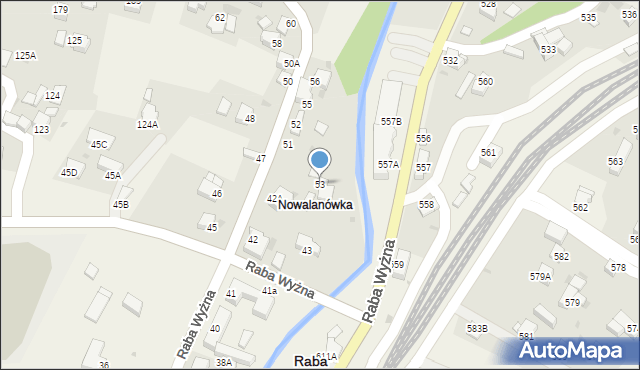 Raba Wyżna, Raba Wyżna, 53, mapa Raba Wyżna