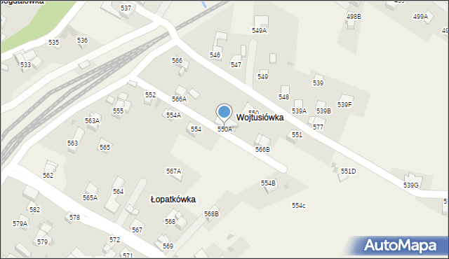 Raba Wyżna, Raba Wyżna, 550A, mapa Raba Wyżna