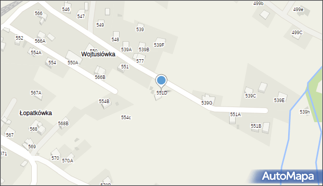 Raba Wyżna, Raba Wyżna, 551D, mapa Raba Wyżna