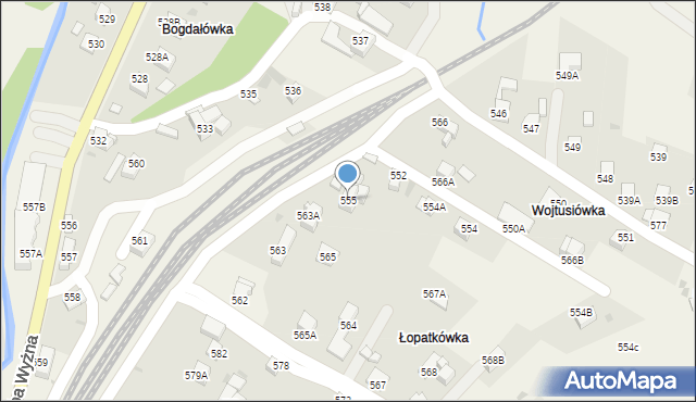 Raba Wyżna, Raba Wyżna, 555, mapa Raba Wyżna