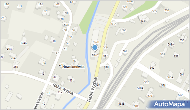 Raba Wyżna, Raba Wyżna, 557A, mapa Raba Wyżna