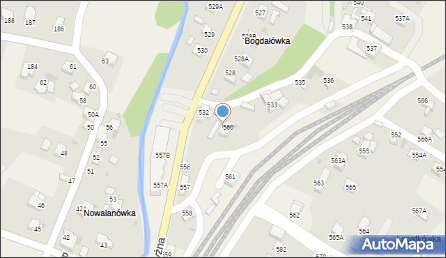 Raba Wyżna, Raba Wyżna, 560A, mapa Raba Wyżna