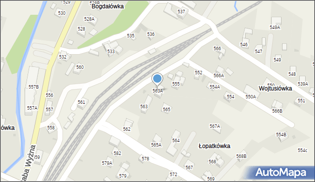 Raba Wyżna, Raba Wyżna, 563A, mapa Raba Wyżna