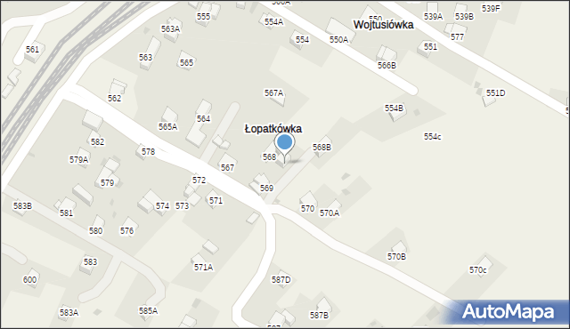 Raba Wyżna, Raba Wyżna, 568A, mapa Raba Wyżna